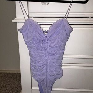 Lilac Ruched Women's Bodysuit